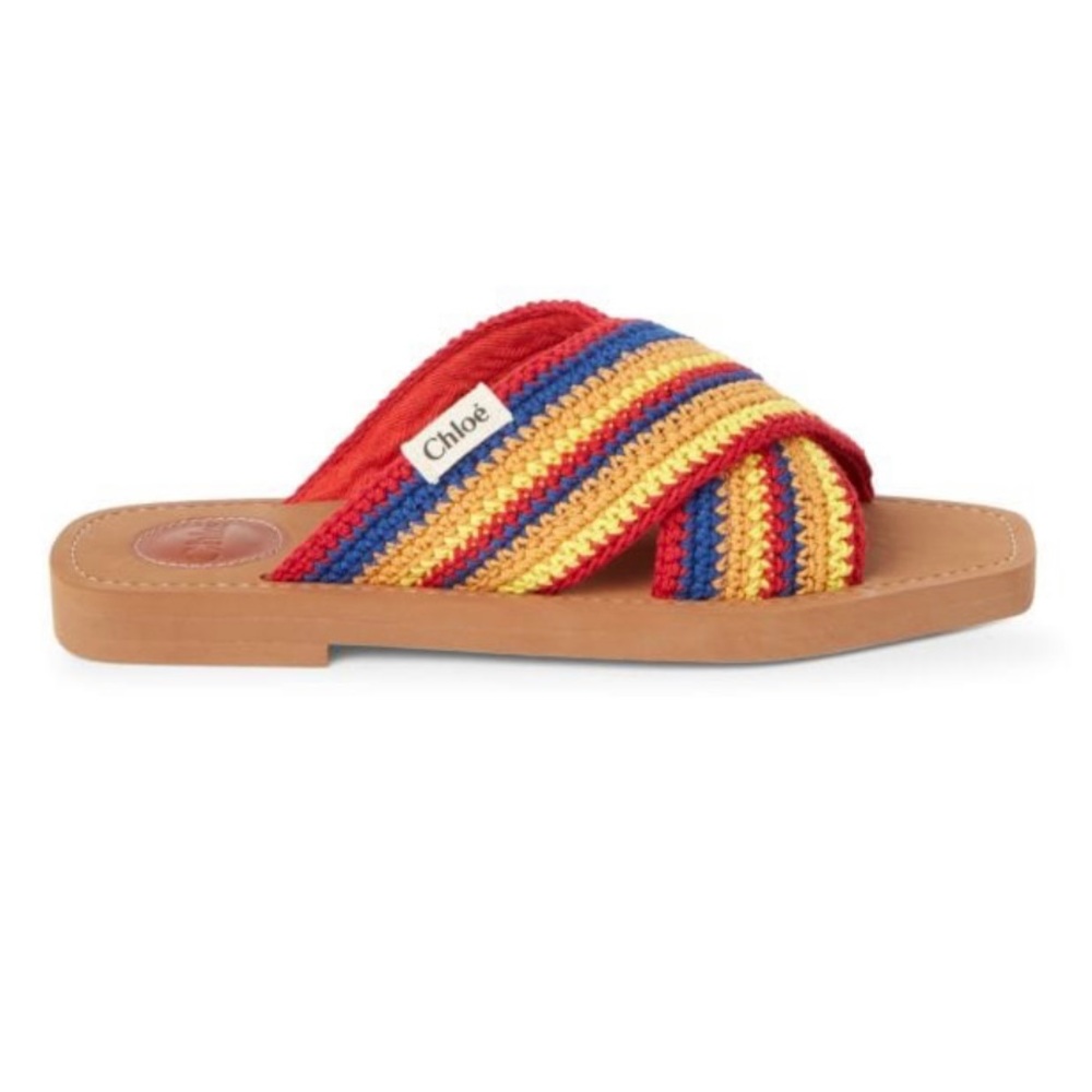 CHLOÉ Woody Crossover Crochet Slides